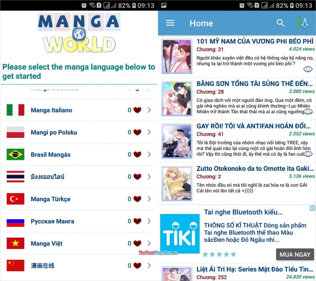 App đọc truyện tranh Trung Quốc Manga World